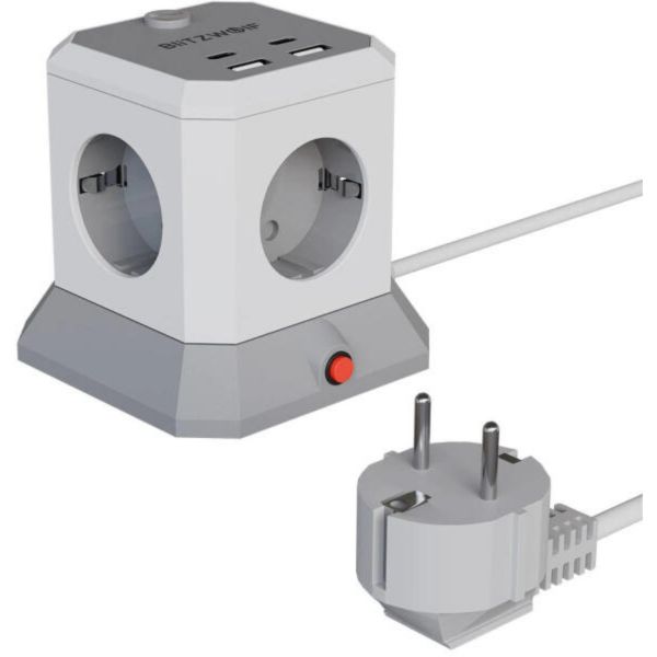 BlitzWolf BW-EC1 asztali töltő és elosztó (4x 230V, 2xUSB-A + 2x USB-C)